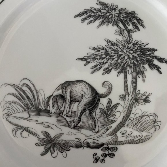 Mottahedeh Metropolitan Museum of Art Du Paquier plates 4 boar dog rabbits  fox - Picture 5 of 12